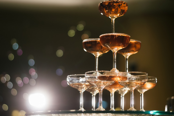 A champagne tower of coups